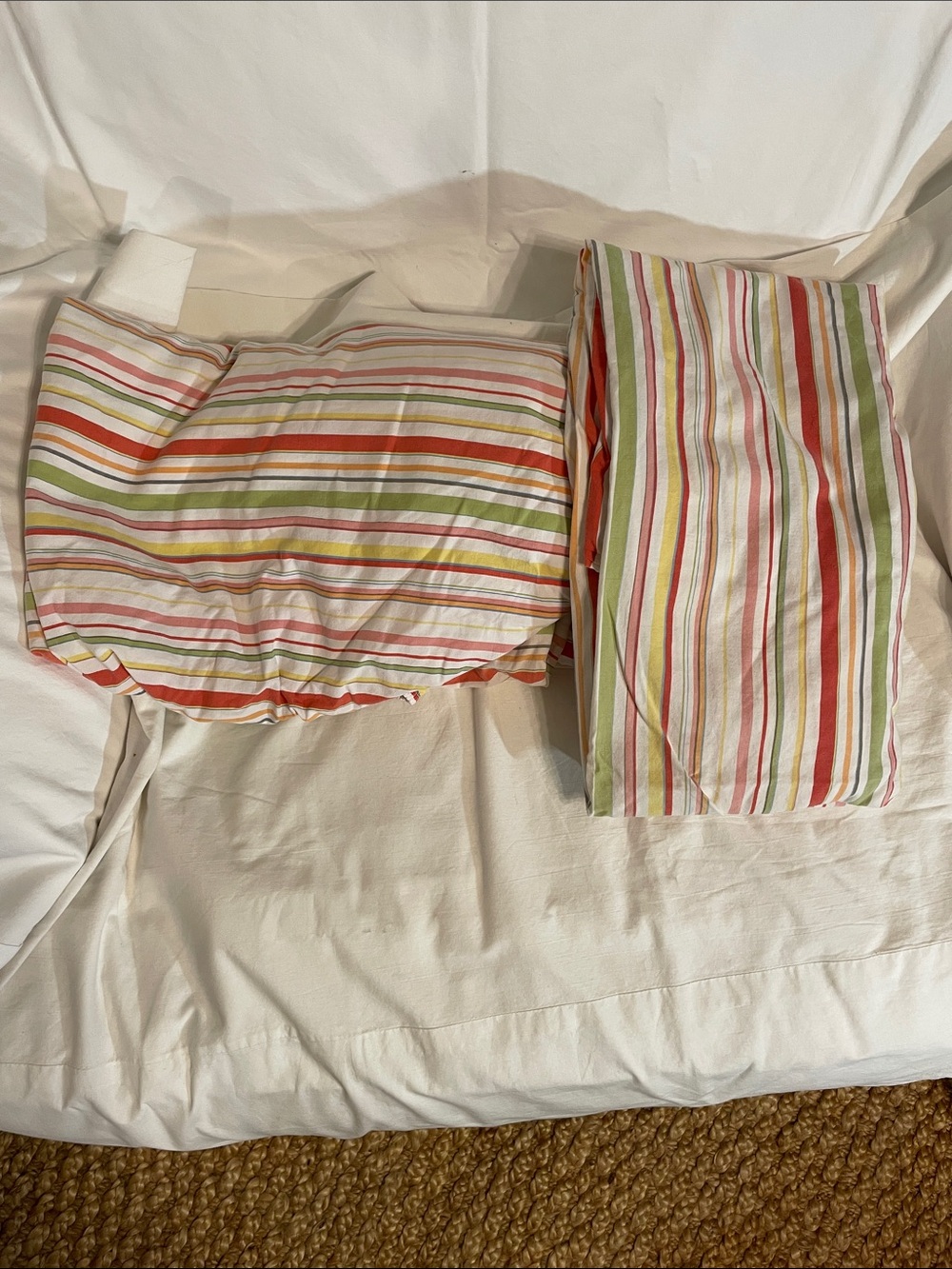 Ralph Lauren Multi-Color Striped twin fitted sheet (2)- Red, Green, Yellow, Pink - Picture 7 of 7